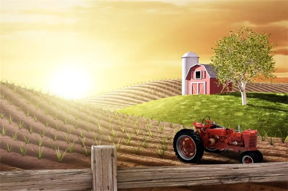 Morning Busy Farm Fresh Sunris - Agriculture Farming Background 리뷰 및 가격