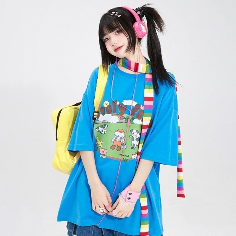 Y2K Aesthetic Oversized T-Shir - Farming Japan 리뷰 및 가격