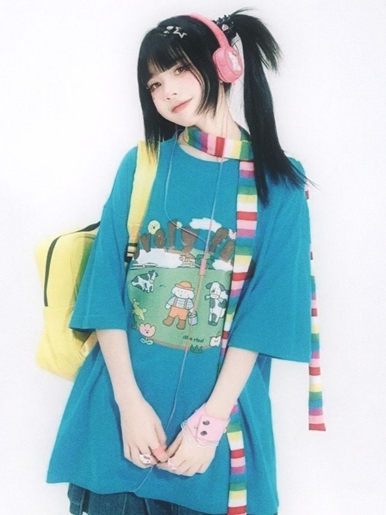 Y2K Aesthetic Oversized T-Shir - Farming Japan 리뷰 및 가격