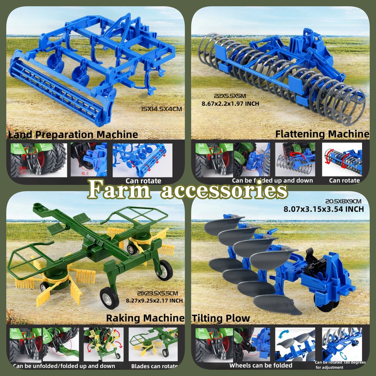 Farm Tractor Toy Set for Kids: - Tractor Implement 리뷰 및 가격