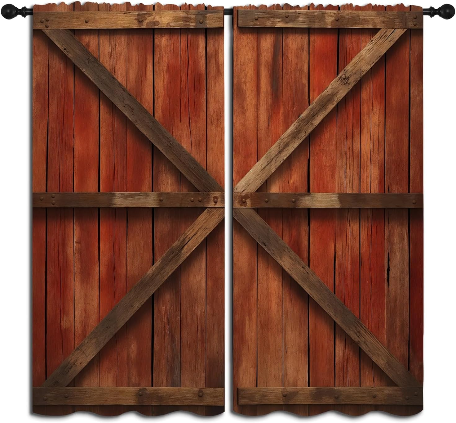 Barn Wood Door Blackout Curtai - Farming Japan 리뷰 및 가격
